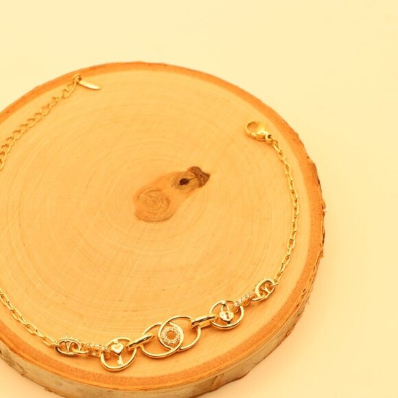 Elegant Rose Gold Bracelet with Heart and CZ Accents for Women, XPBL0628 - Picture 3 of 12